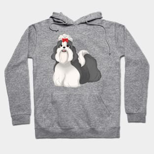 Black & White Shih Tzu Dog Hoodie